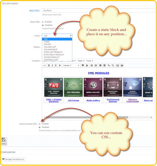 PrestaShop Top Seller Modules: How to Create PrestaShop html blocks?