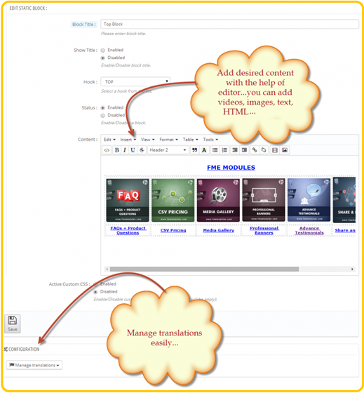 PrestaShop Top Seller Modules: How to Create PrestaShop html blocks?
